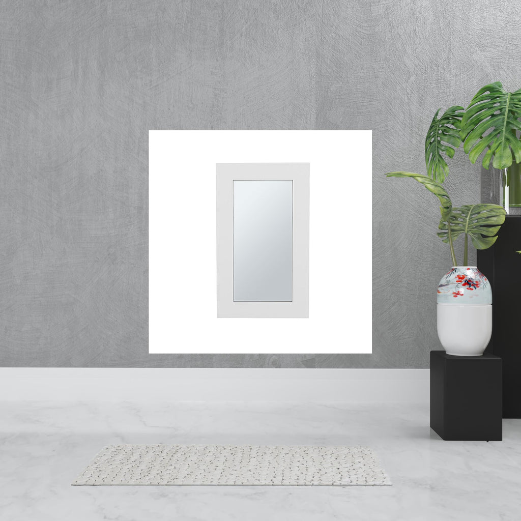 15" White Wood Floating Bathroom Vanity And Medicine Cabinet With Mirror SpadezStore