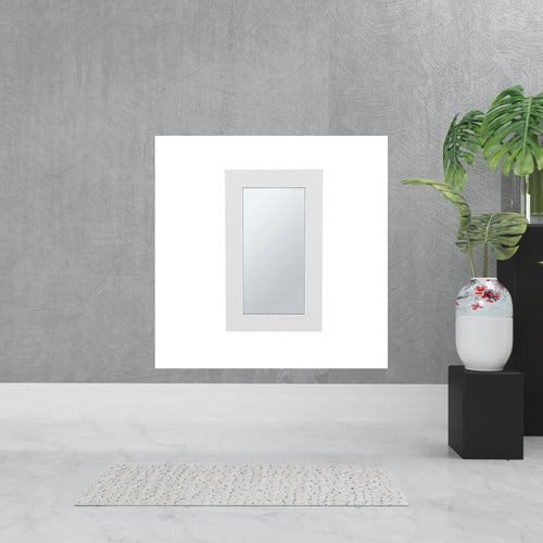 15" White Wood Floating Bathroom Vanity And Medicine Cabinet With Mirror SpadezStore