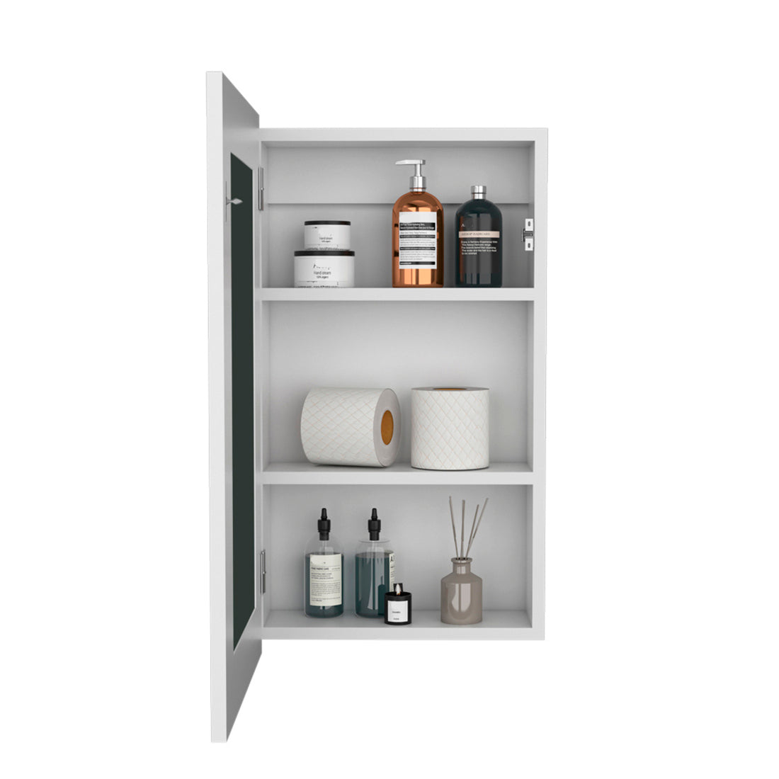 15" White Wood Floating Bathroom Vanity And Medicine Cabinet With Mirror SpadezStore