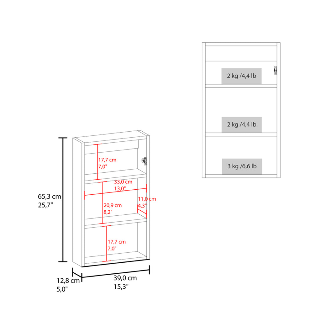15" White Wood Floating Bathroom Vanity And Medicine Cabinet With Mirror SpadezStore
