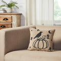 VHC Brands Raven Harvest Burlap Jute Pillow 12x12 SpadezStore