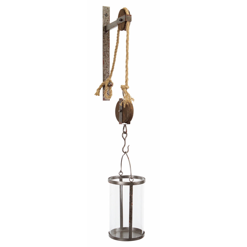 Industrial Pulley Mounted Canister Candleholder SpadezStore