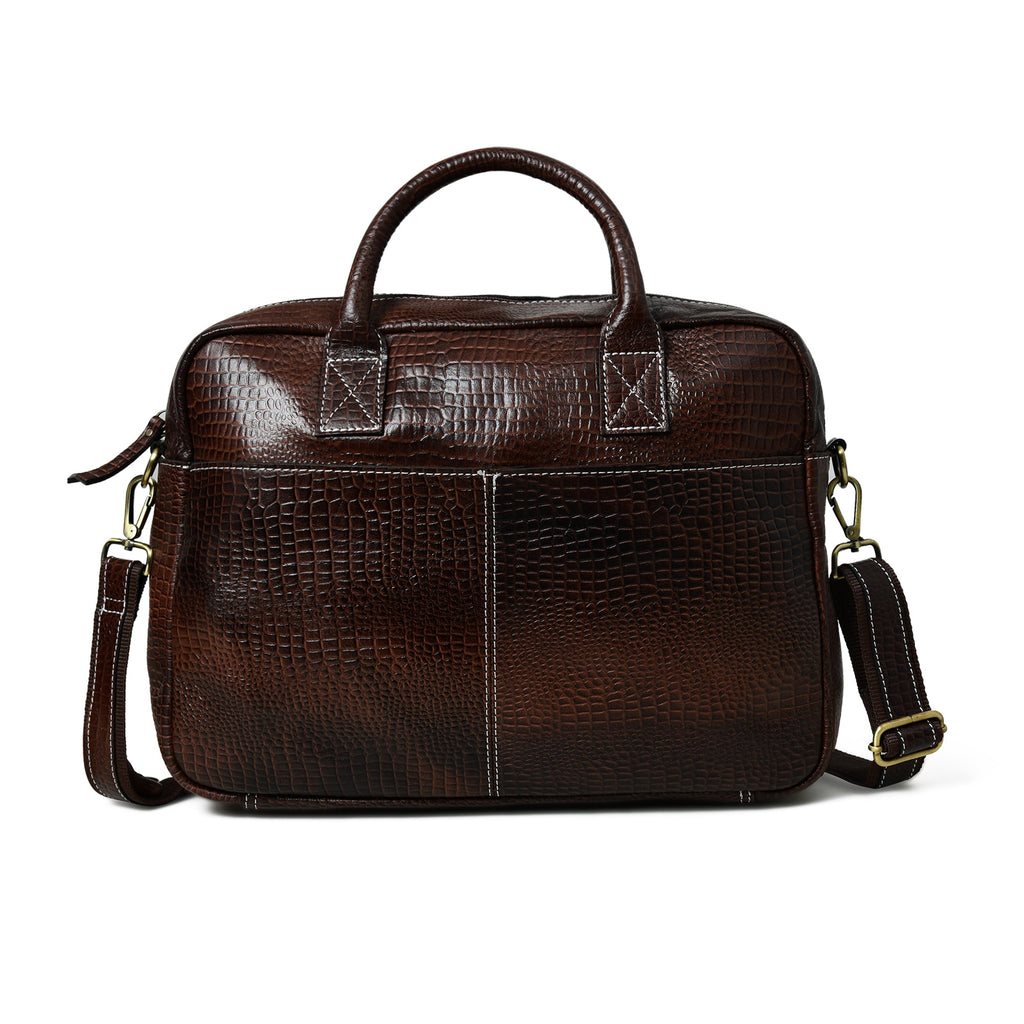 Classy Leather Bags Laurent Leather Briefcase- Dark Brown SpadezStore