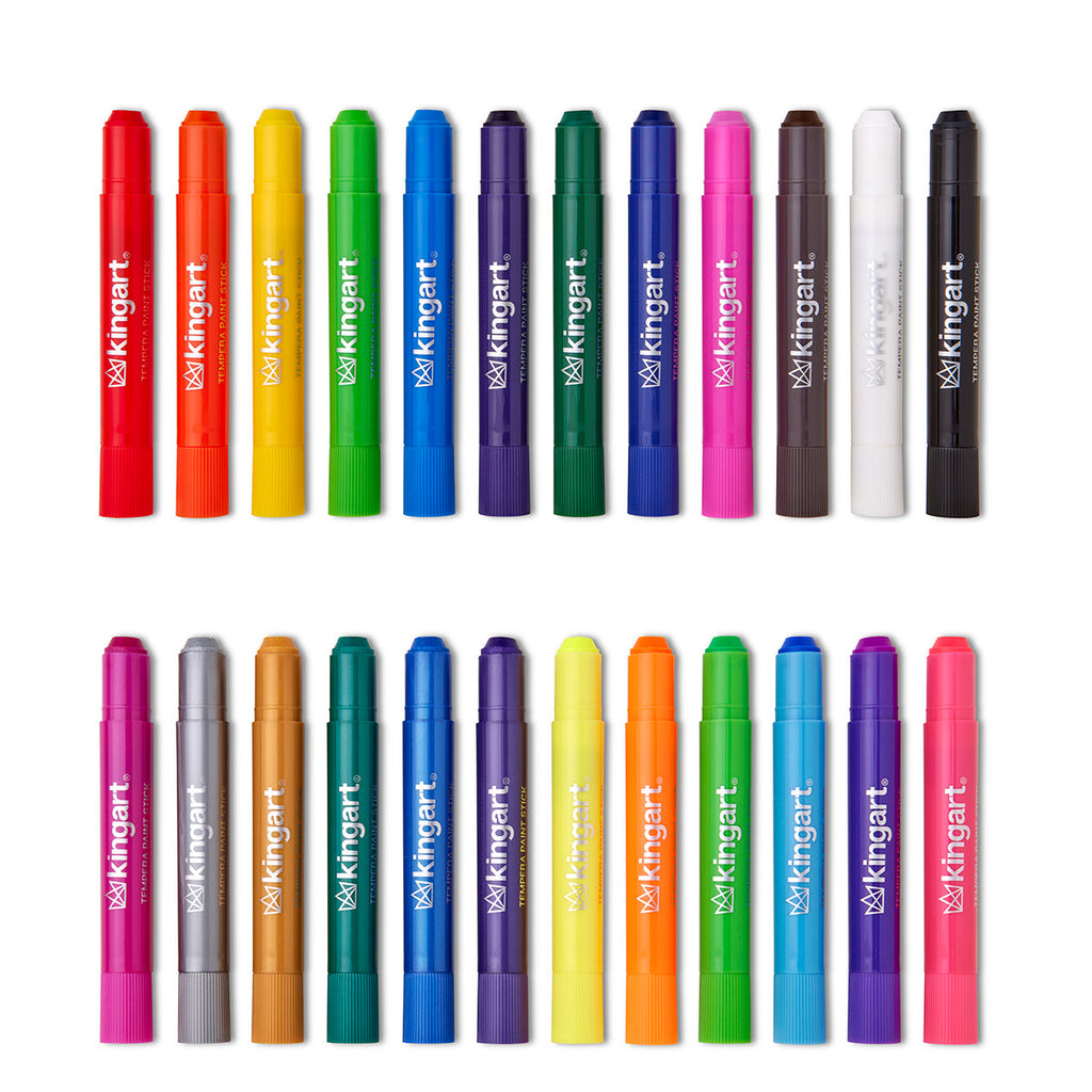 KINGART Tempera Paint Thin Sticks, 24 Colors