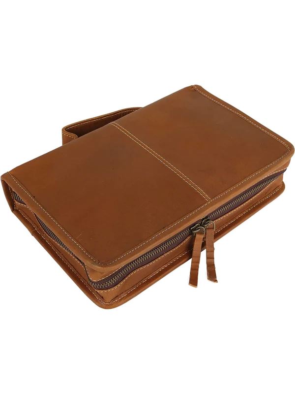 Classy Leather Bags Classic Bible Leather Cover - Tan SpadezStore