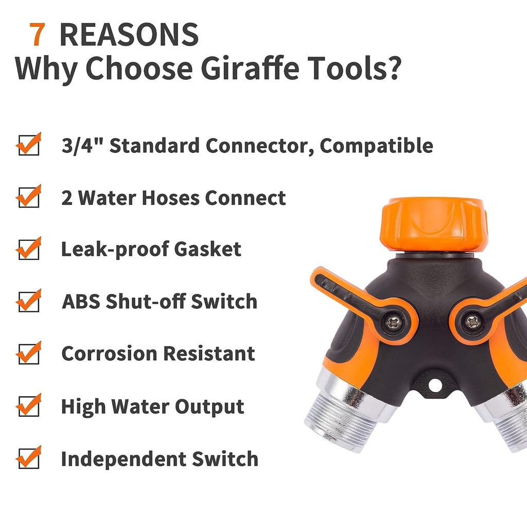 Giraffe Tools Metal Water Hose Splitter SpadezStore