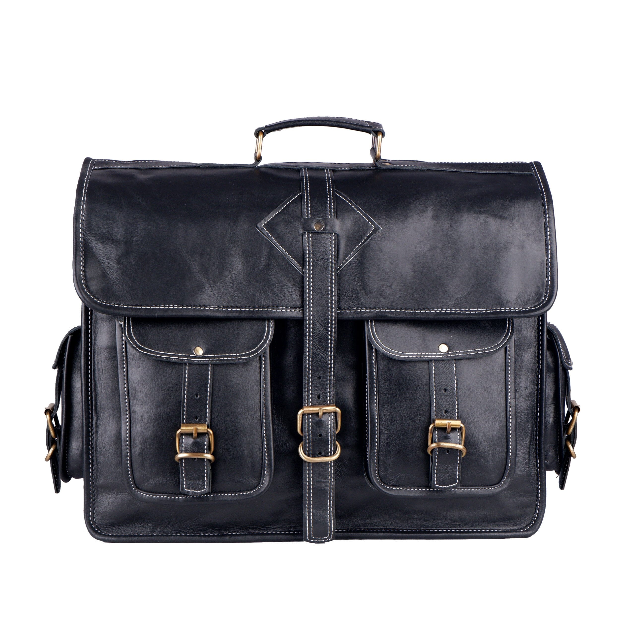 Classy Leather Bags The Retro Black + FREE Toiletry Bag SpadezStore