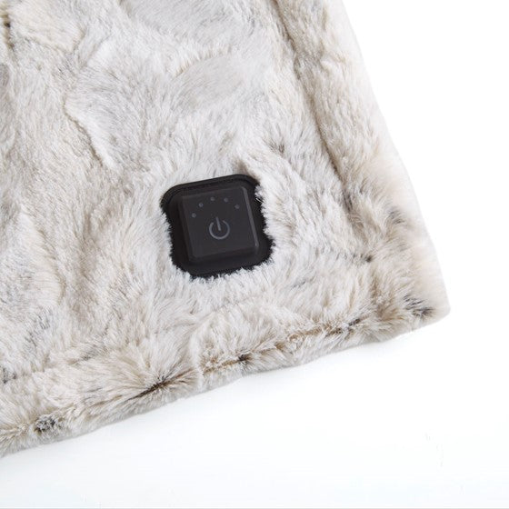 Beautyrest Zuri Faux Fur Heated Wrap with Built-in Controller SpadezStore