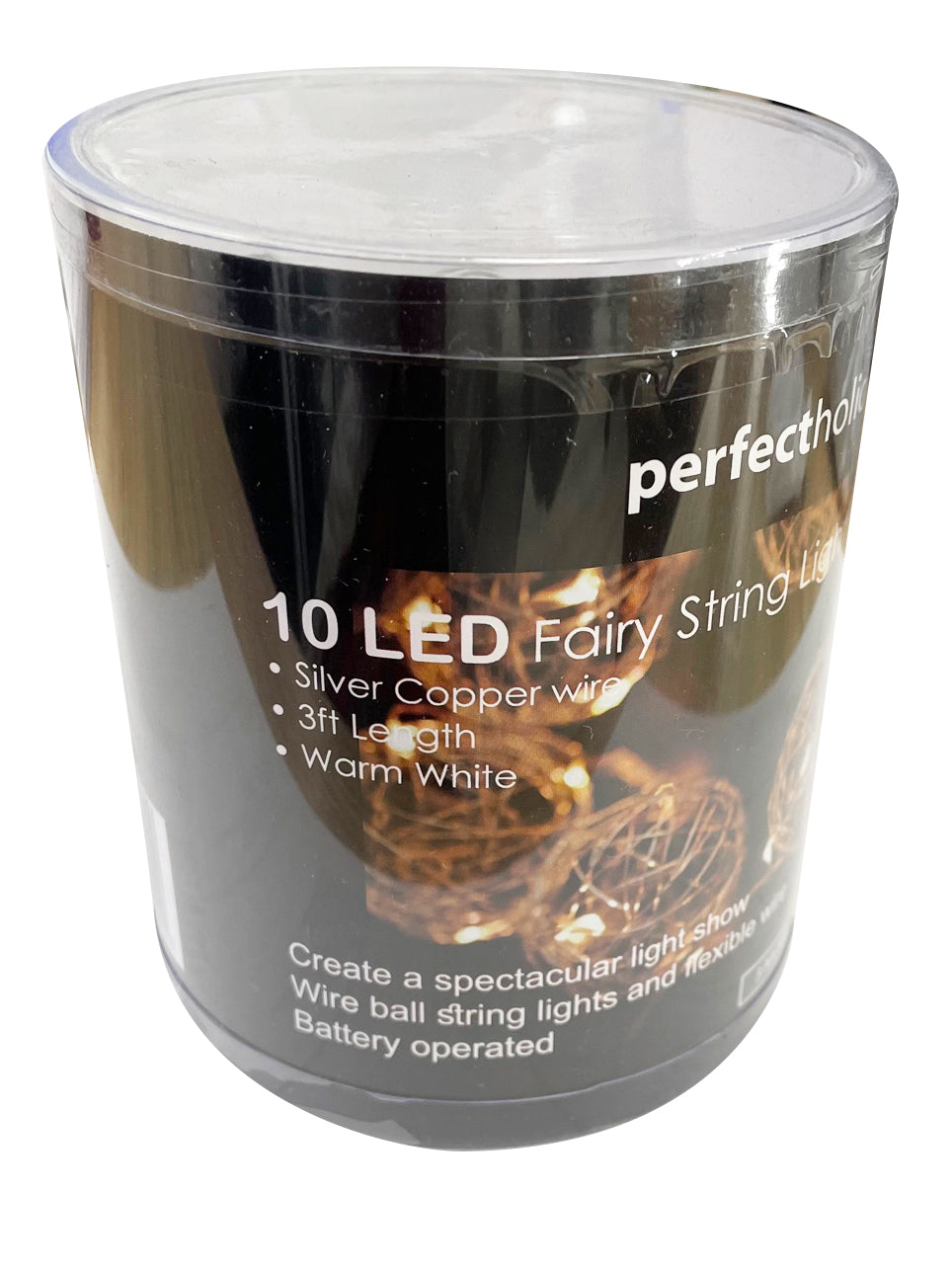 Perfect Holiday 10 LED Wire Ball String Light - Battery Operated 3’ SpadezStore