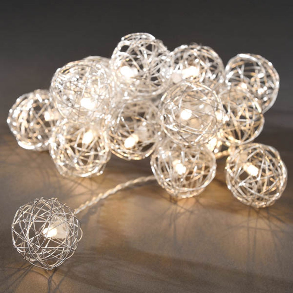 Perfect Holiday 10 LED Wire Ball String Light - Battery Operated 3’ SpadezStore