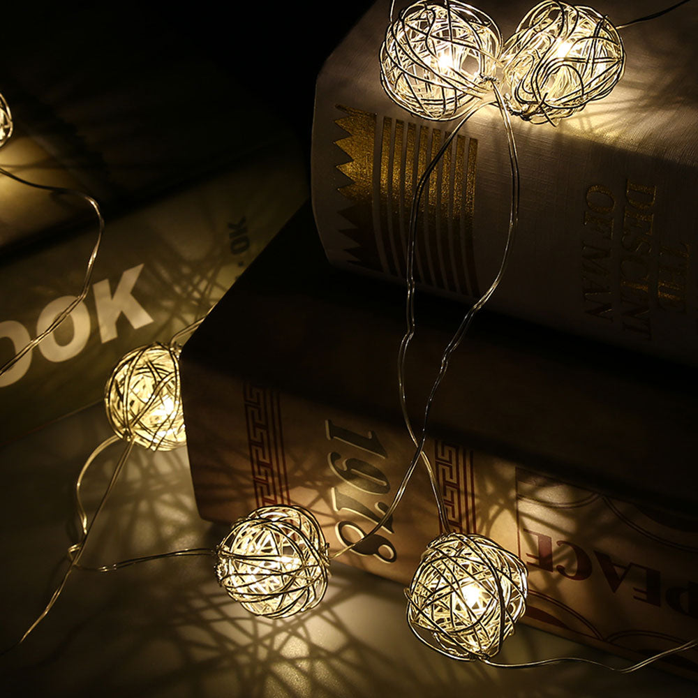 Perfect Holiday 10 LED Wire Ball String Light - Battery Operated 3’ SpadezStore
