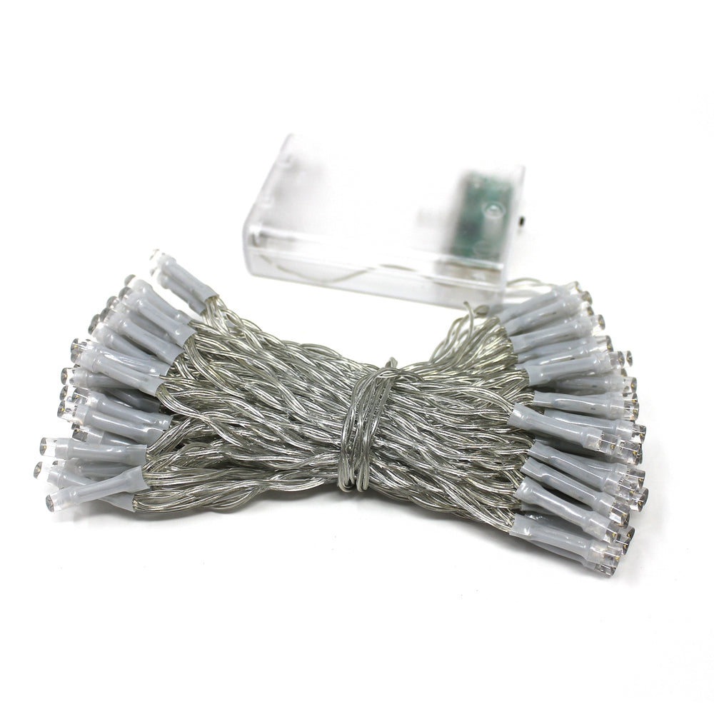 Perfect Holiday 100 LED Clear Cable String Lights - Battery Operated SpadezStore