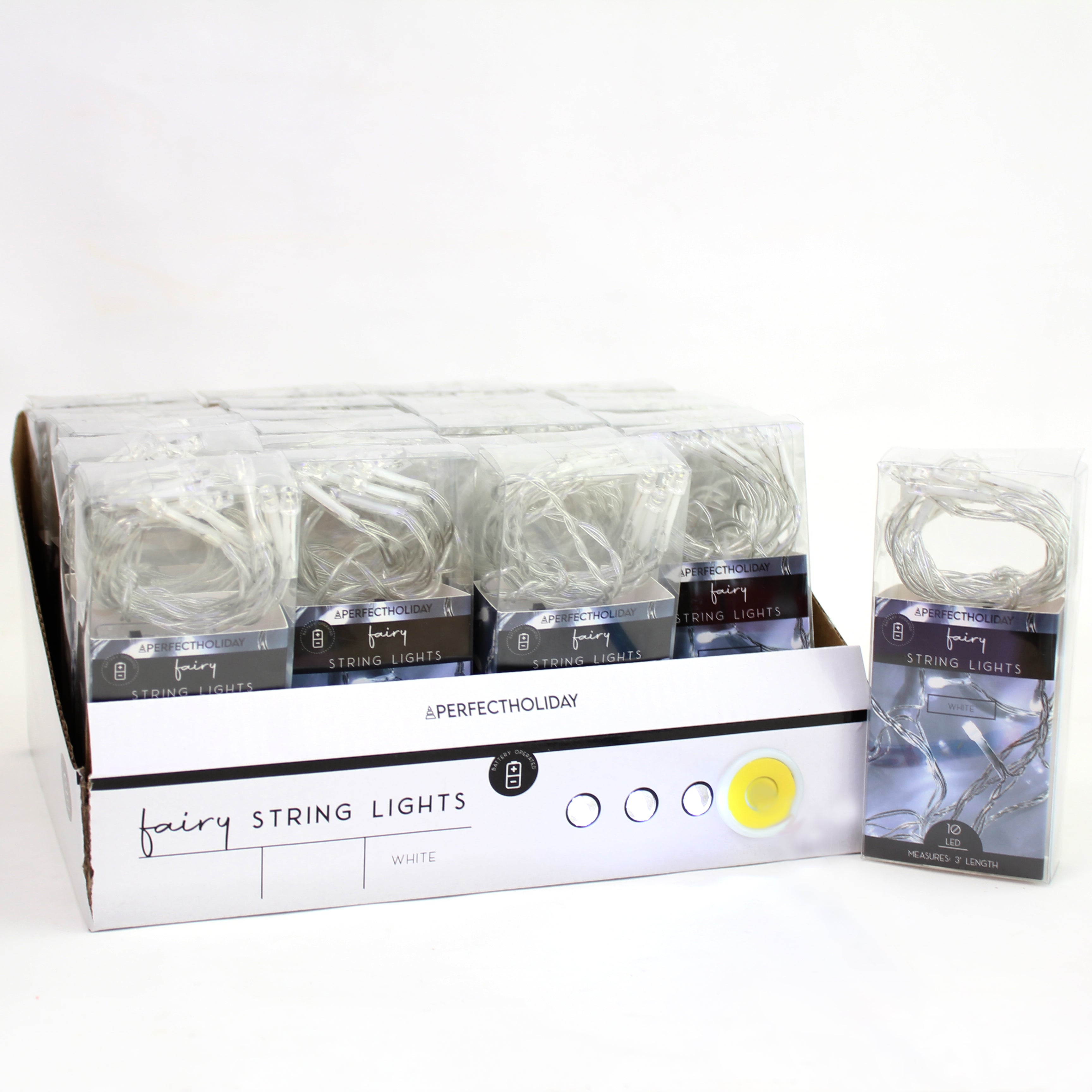 Perfect Holiday 10 LED Clear Cable String Light - Battery Operated SpadezStore