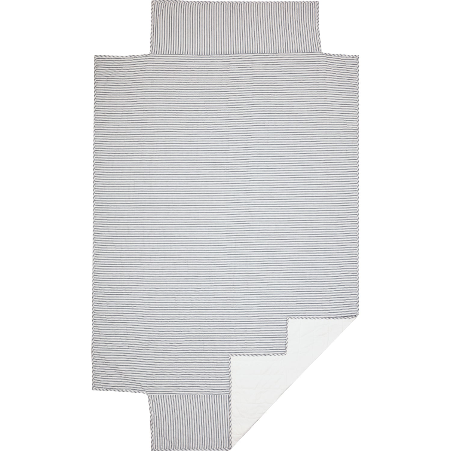 Sawyer Mill Blue Ticking Stripe 5pc Daybed Quilt Set 1 Quilt, 1 Bed Skirt, 3 Standard Shams SpadezStore