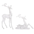 Modern Clear Acrylic Holiday Deer Figurine Set of 2 SpadezStore
