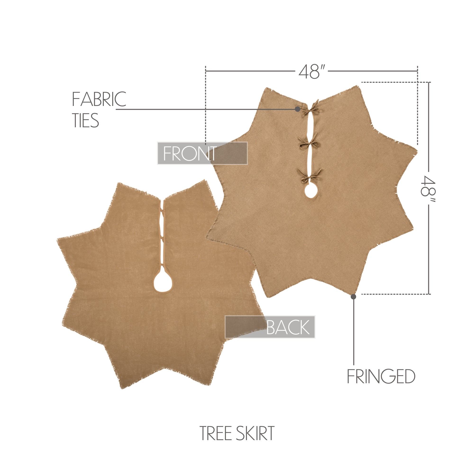 Burlap Natural Tree Skirt 48 SpadezStore