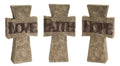 Stone Tabletop Sentiment Cross Set of 3 SpadezStore