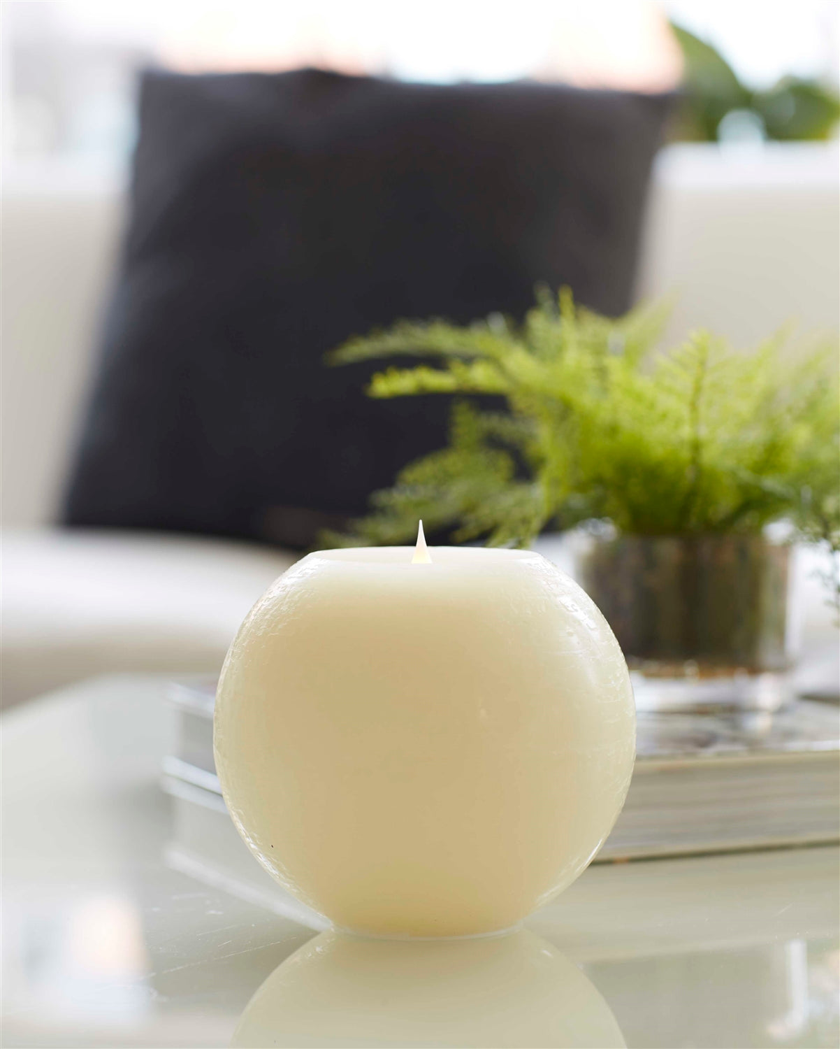 Simplux LED Round Candle with Moving Flame and Remote Set of 2 SpadezStore