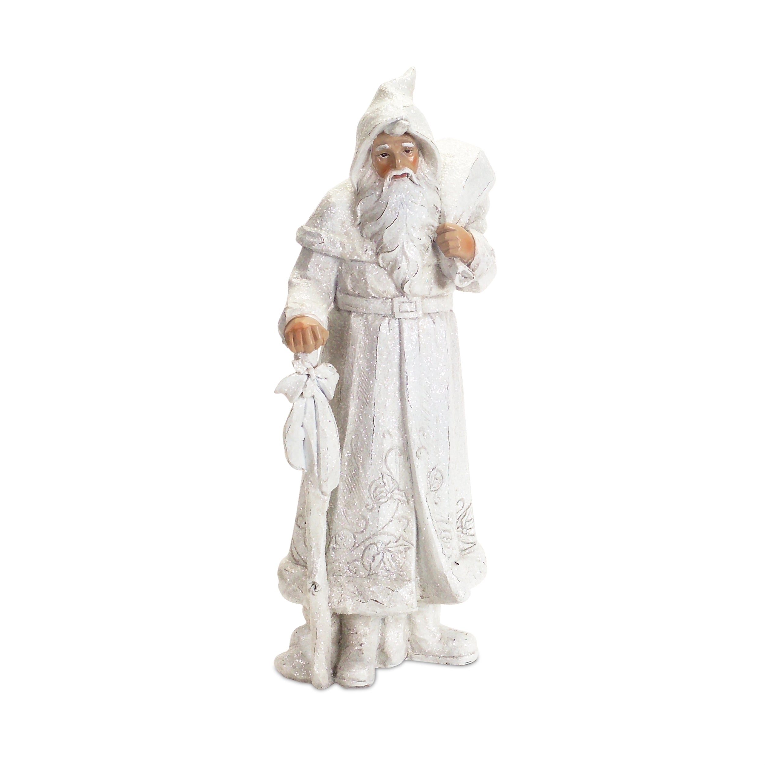 Snowy White Winter Santa Figurine (Set of 3) - Thumbnail 5