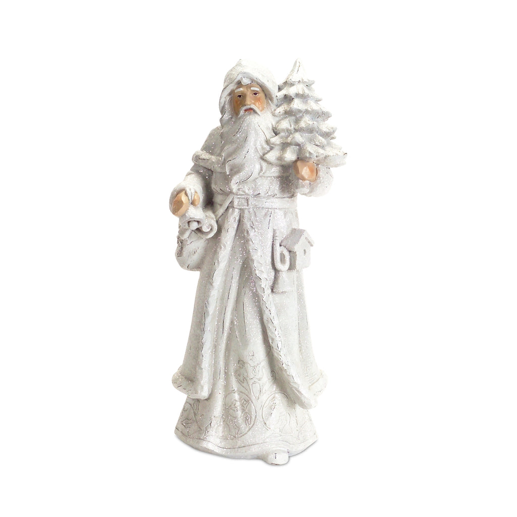 Snowy White Winter Santa Figurine Set of 3 SpadezStore