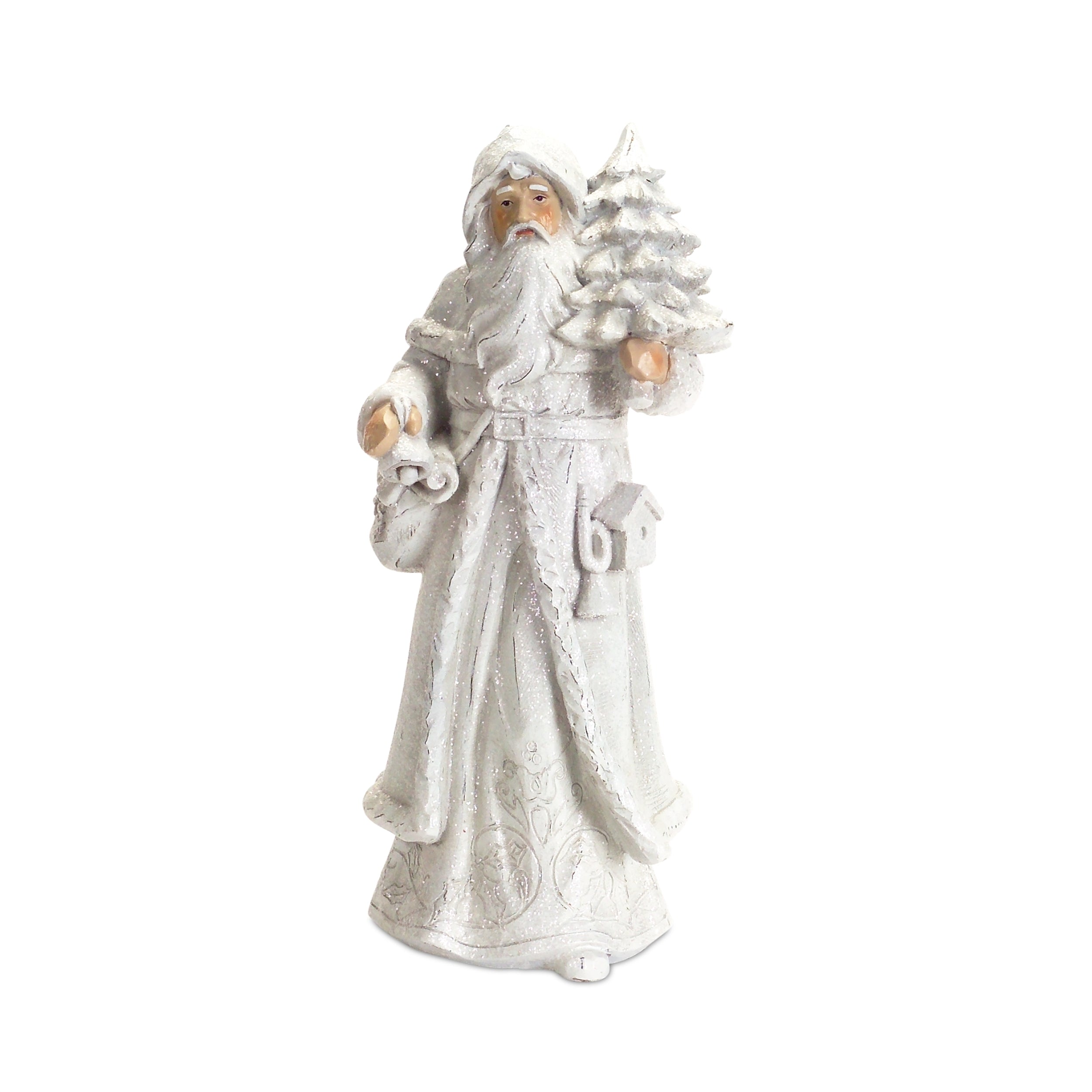 Snowy White Winter Santa Figurine Set of 3 SpadezStore