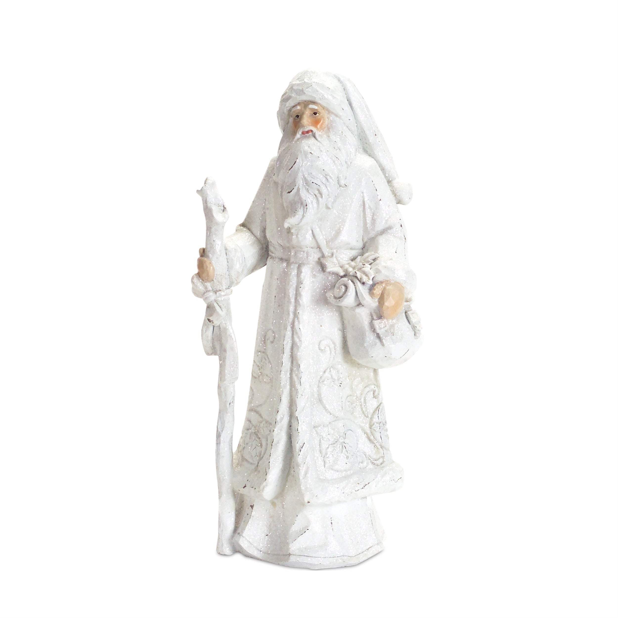 Snowy White Winter Santa Figurine Set of 3 SpadezStore