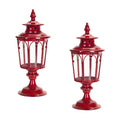 Traditional Lantern Post Tabletop Candle Holder Set of 2 SpadezStore