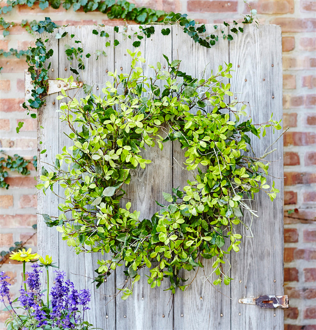 Oversized Mixed Foliage Twig Wreath 30"D SpadezStore