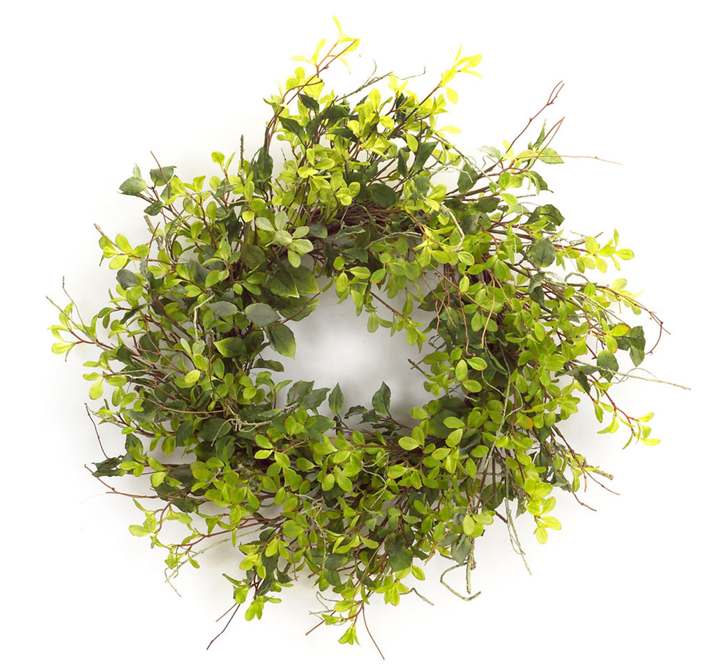 Oversized Mixed Foliage Twig Wreath 30"D SpadezStore