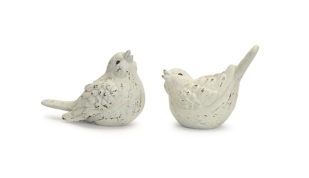 Ivory Terra Cotta Bird Figurine Set of 4 SpadezStore