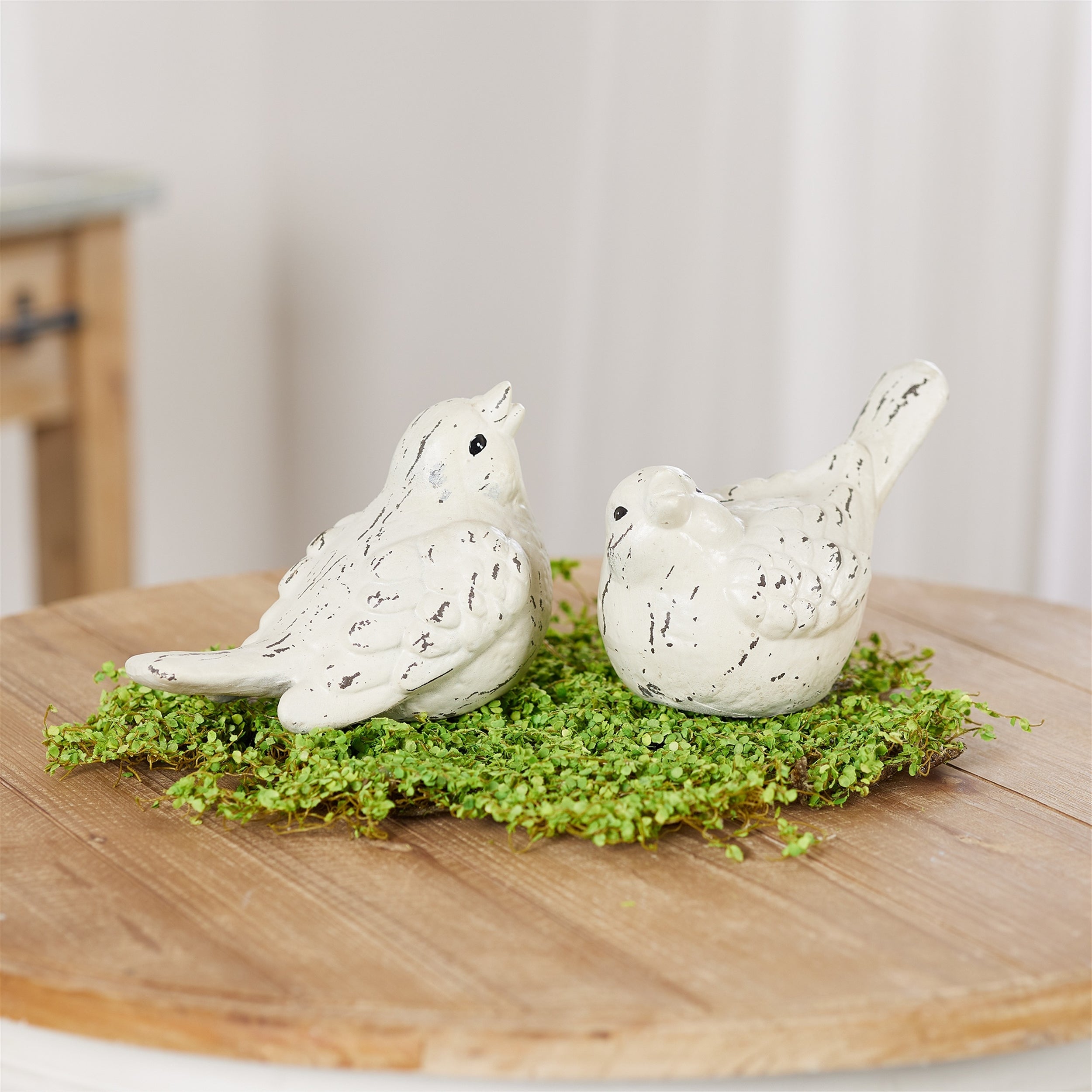 Ivory Terra Cotta Bird Figurine Set of 4 SpadezStore