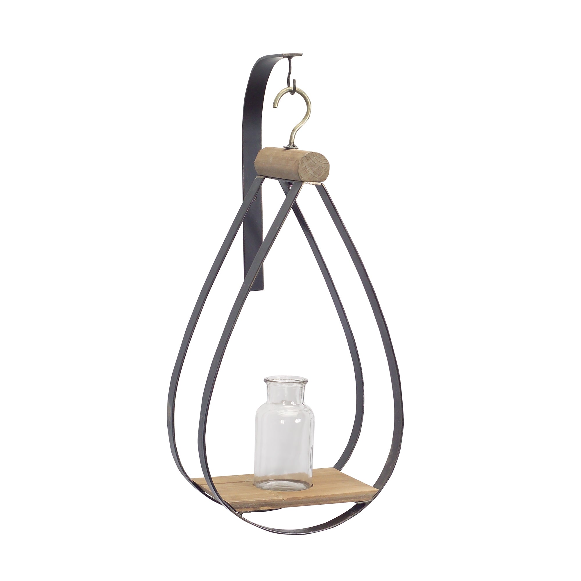 Hanging Bottle Vase in Teardrop Frame Set of 2 SpadezStore