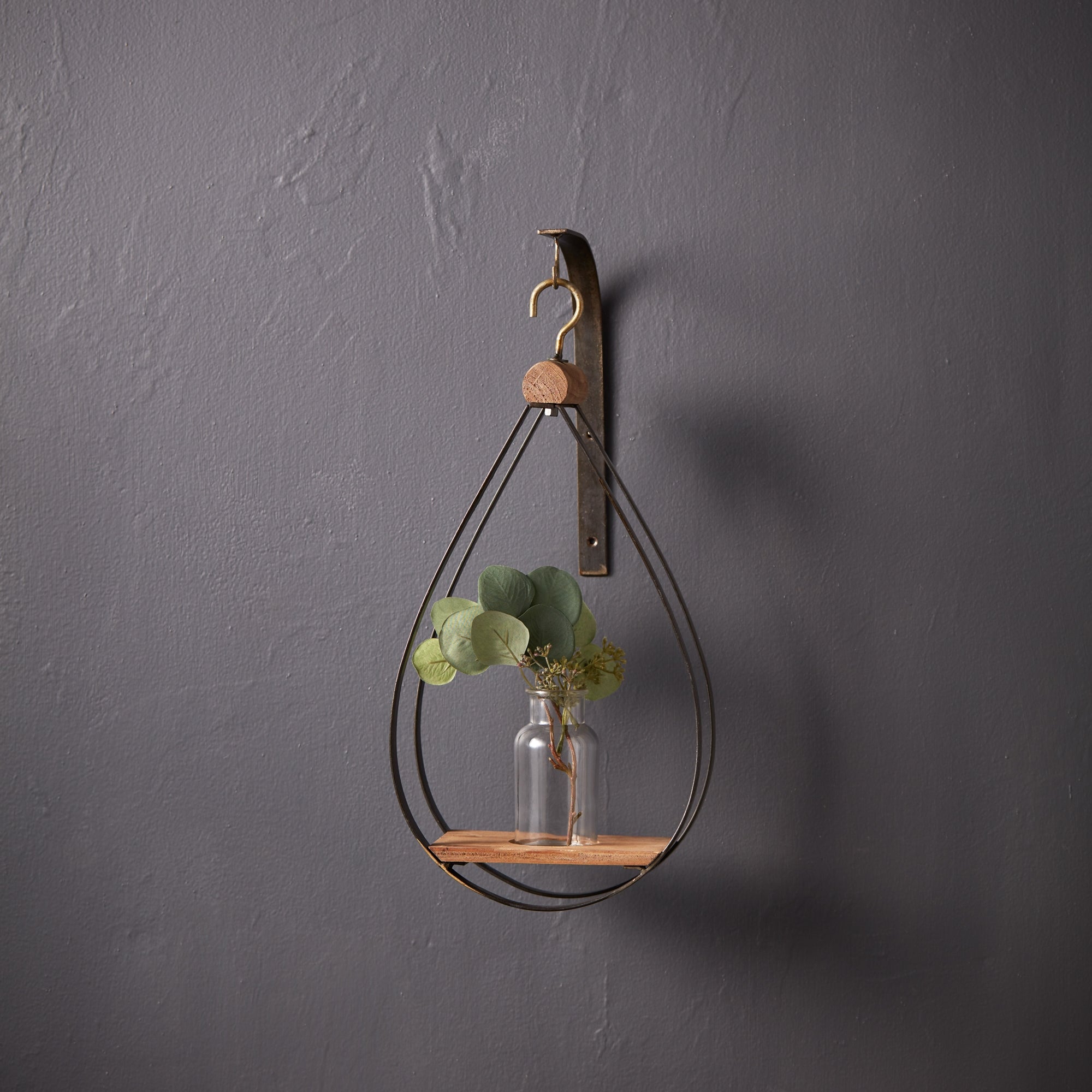 Hanging Bottle Vase in Teardrop Frame Set of 2 SpadezStore