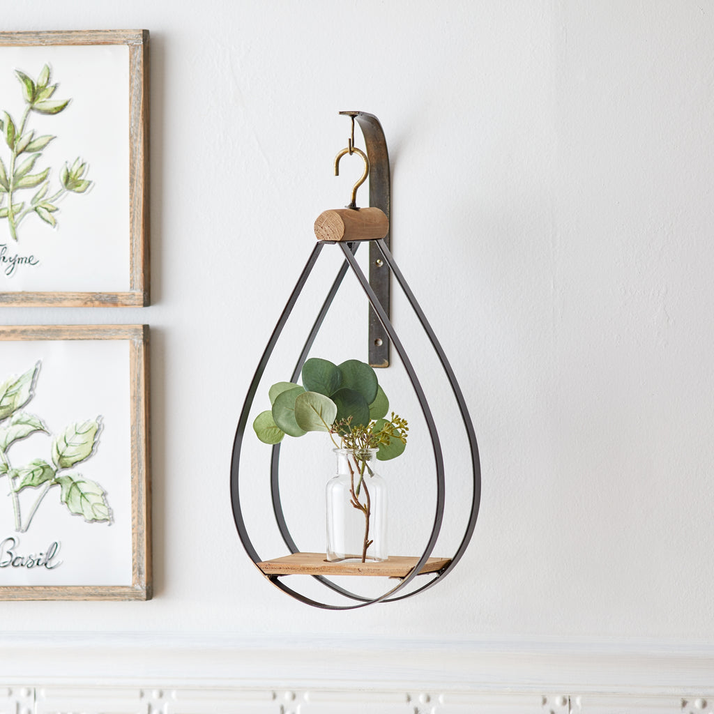 Hanging Bottle Vase in Teardrop Frame Set of 2 SpadezStore