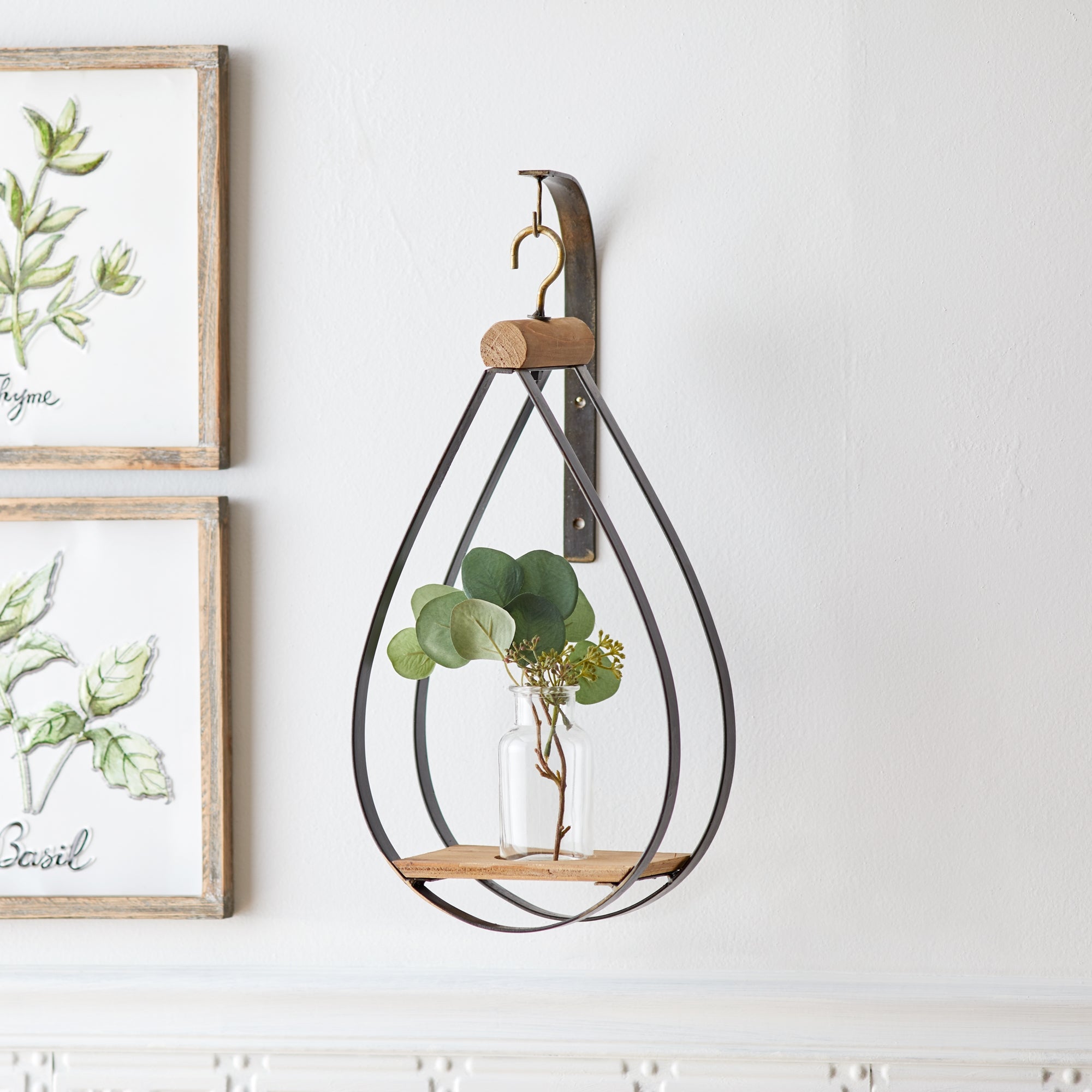 Hanging Bottle Vase in Teardrop Frame Set of 2 SpadezStore