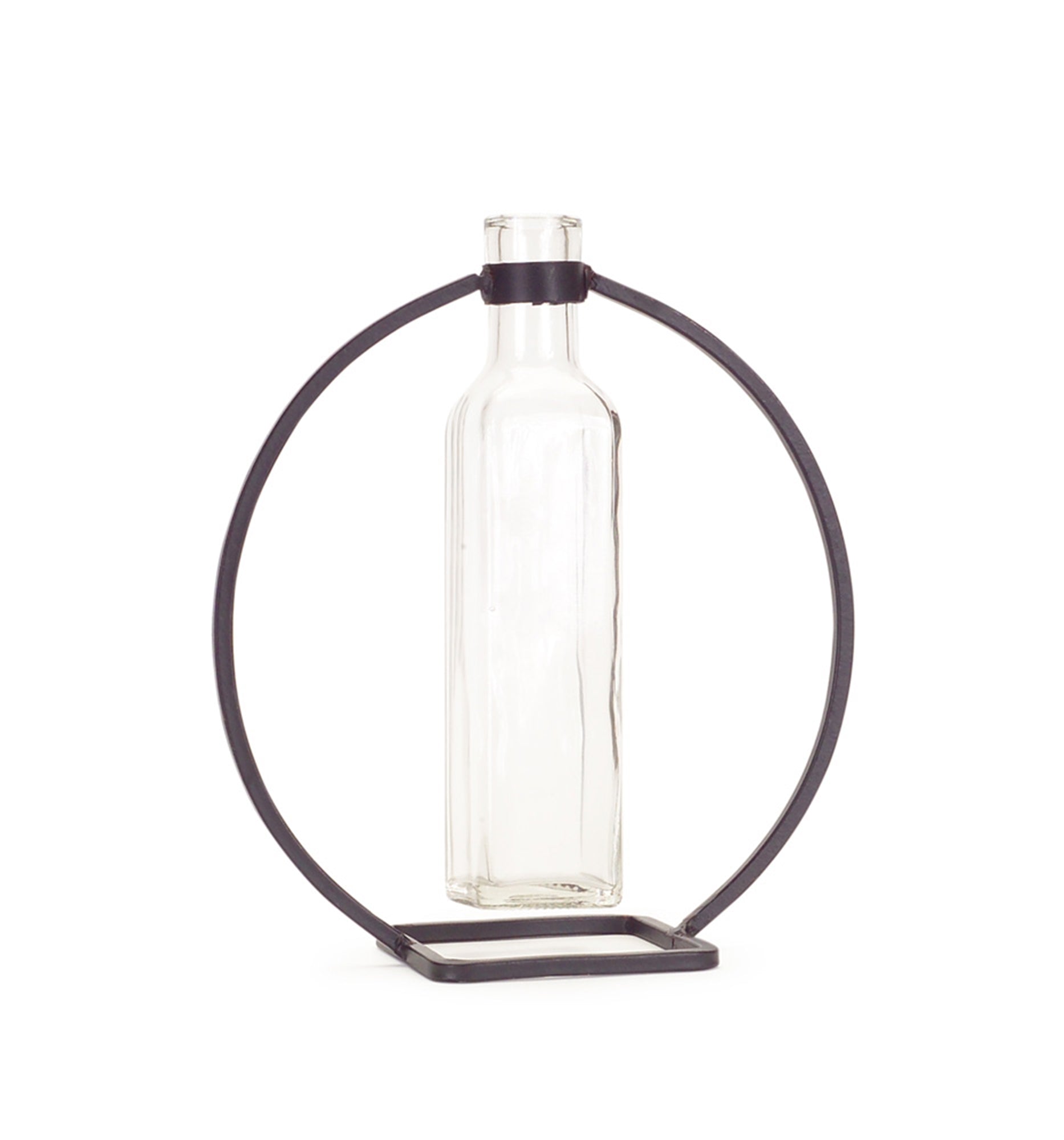 Modern Hanging Bottle Vase in Circle Stand (Set of 4) - Thumbnail 2