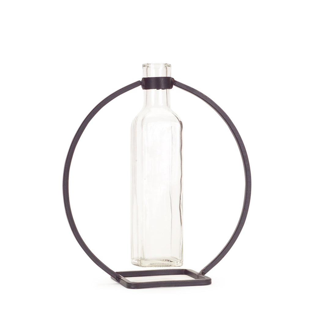 Modern Hanging Bottle Vase in Circle Stand Set of 4 SpadezStore