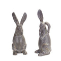 Long Ear Stone Rabbit Garden Statue Set of 2 SpadezStore