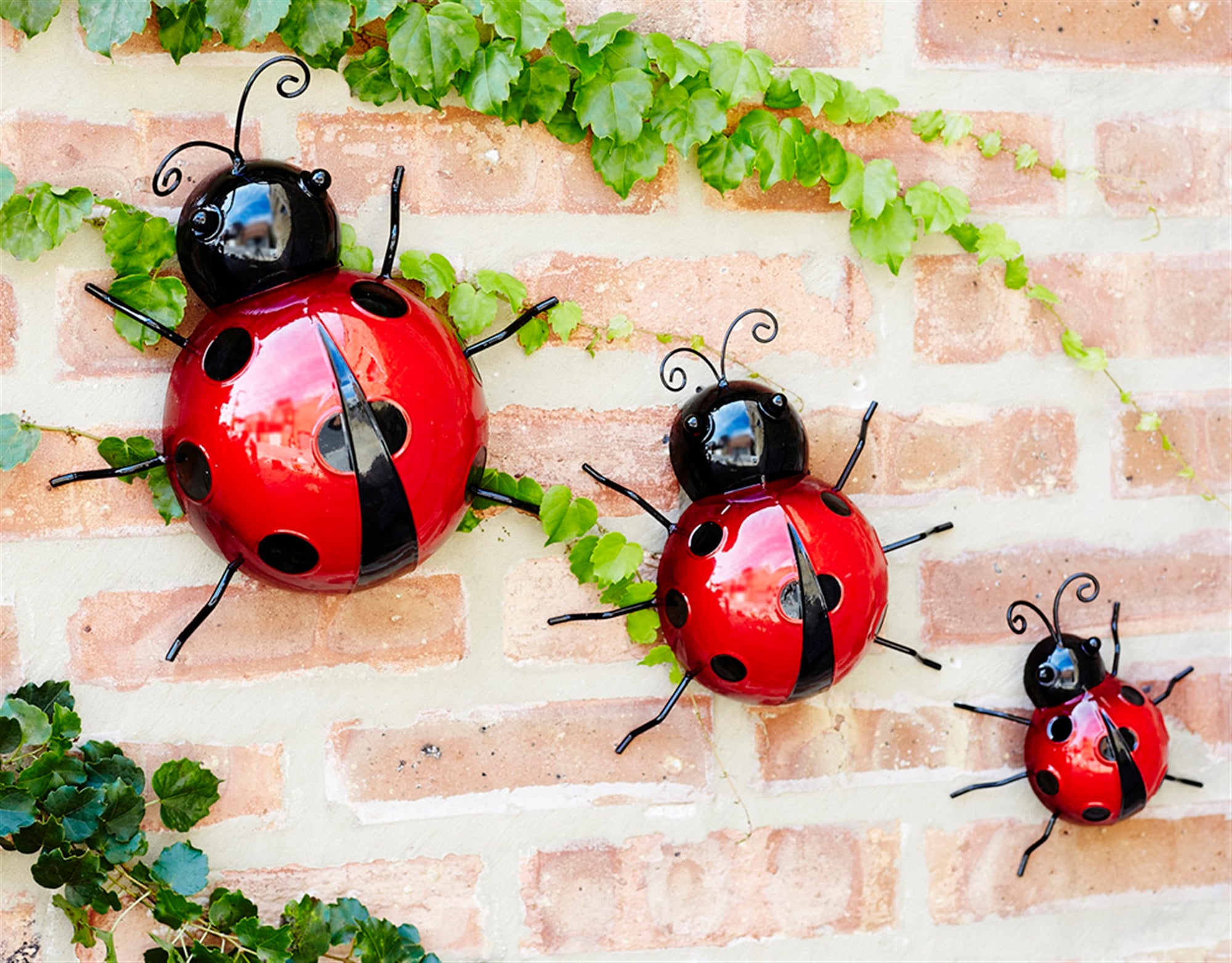 Metal Lady Bug Garden Decor Set of 6 SpadezStore
