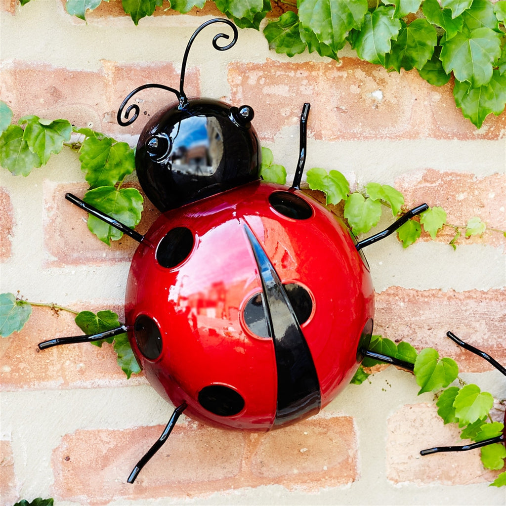 Metal Lady Bug Garden Decor Set of 6 SpadezStore