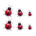 Metal Lady Bug Garden Decor Set of 6 SpadezStore