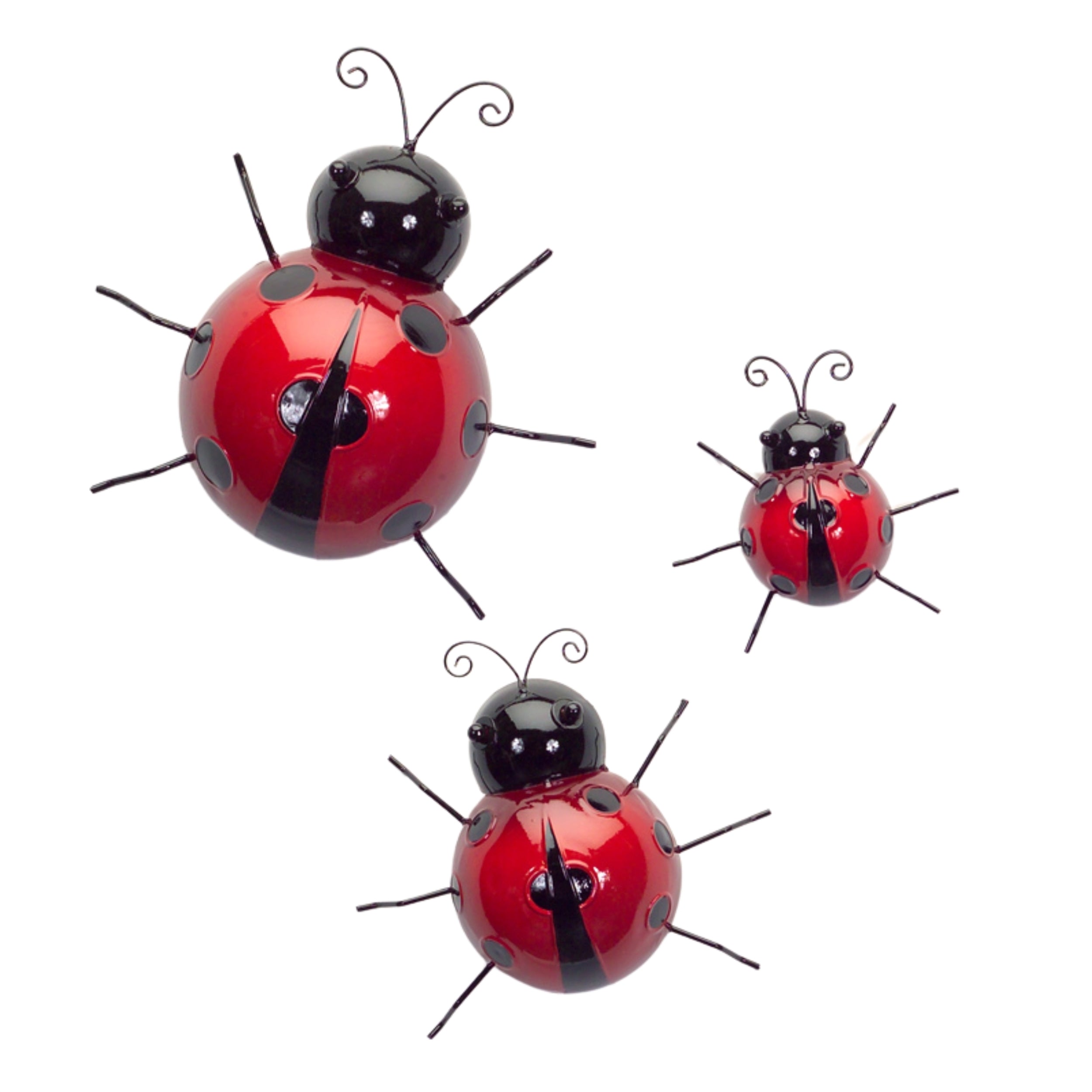 Metal Lady Bug Garden Decor Set of 6 SpadezStore