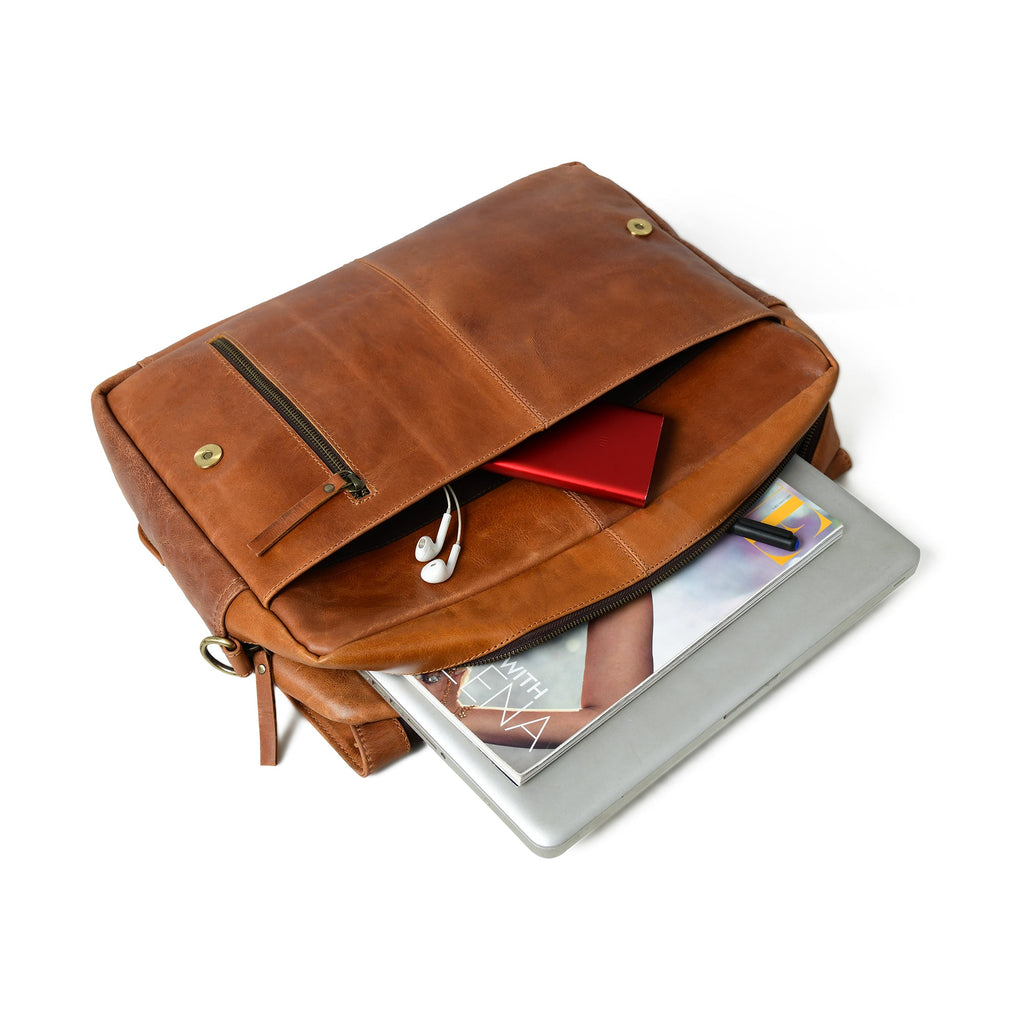 Classy Leather Bags Wilson Tan Leather Crossbody Bag SpadezStore