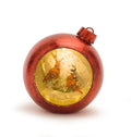 LED Snow Globe Ornament with Woodland Cardinals 6.5"H SpadezStore