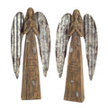 Rustic Wood Sentiment Angel with Galvanized Metal Wings Set of 2 SpadezStore