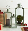 Distressed Metal Lantern with Curved Top Set of 3 SpadezStore