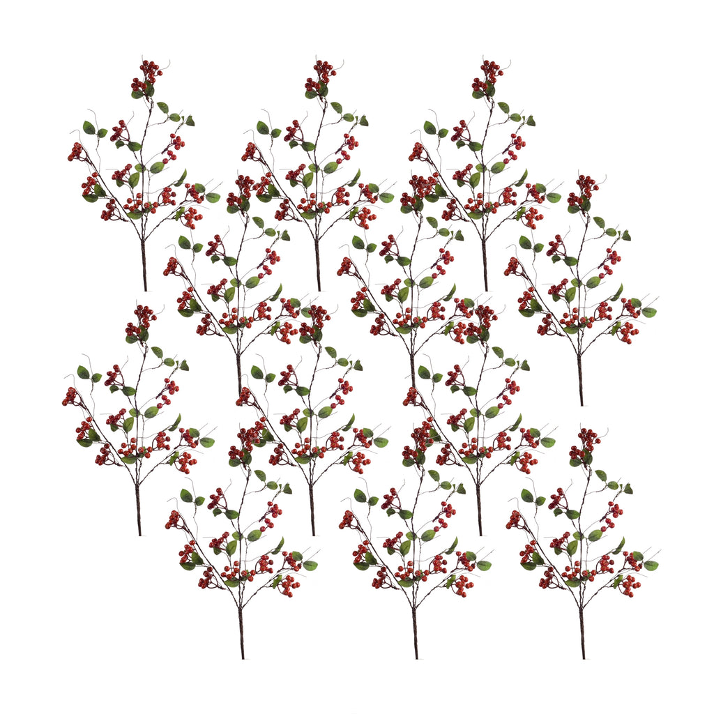 Boxwood Berry Twig Spray Set of 12 SpadezStore