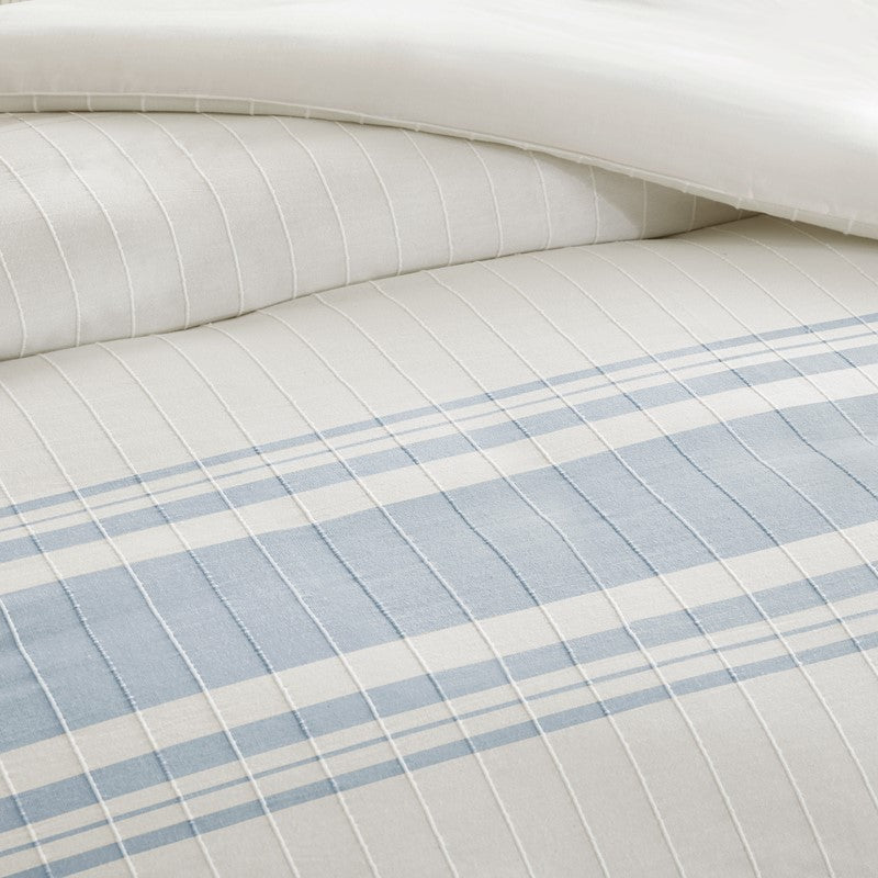 Harbor House Blue Morgan 5 Piece Cotton Jaquard Duvet Set SpadezStore