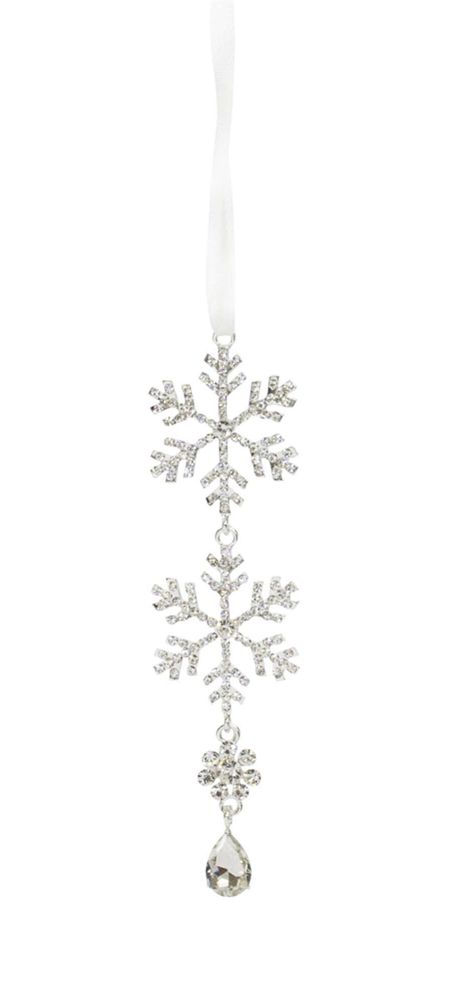 Jewel Tiered Snowflake Ornament Drop Set of 12 SpadezStore