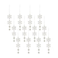 Jewel Tiered Snowflake Ornament Drop Set of 12 SpadezStore